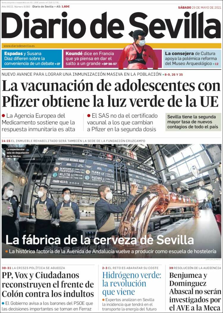 Portada de Diario de Sevilla (España)