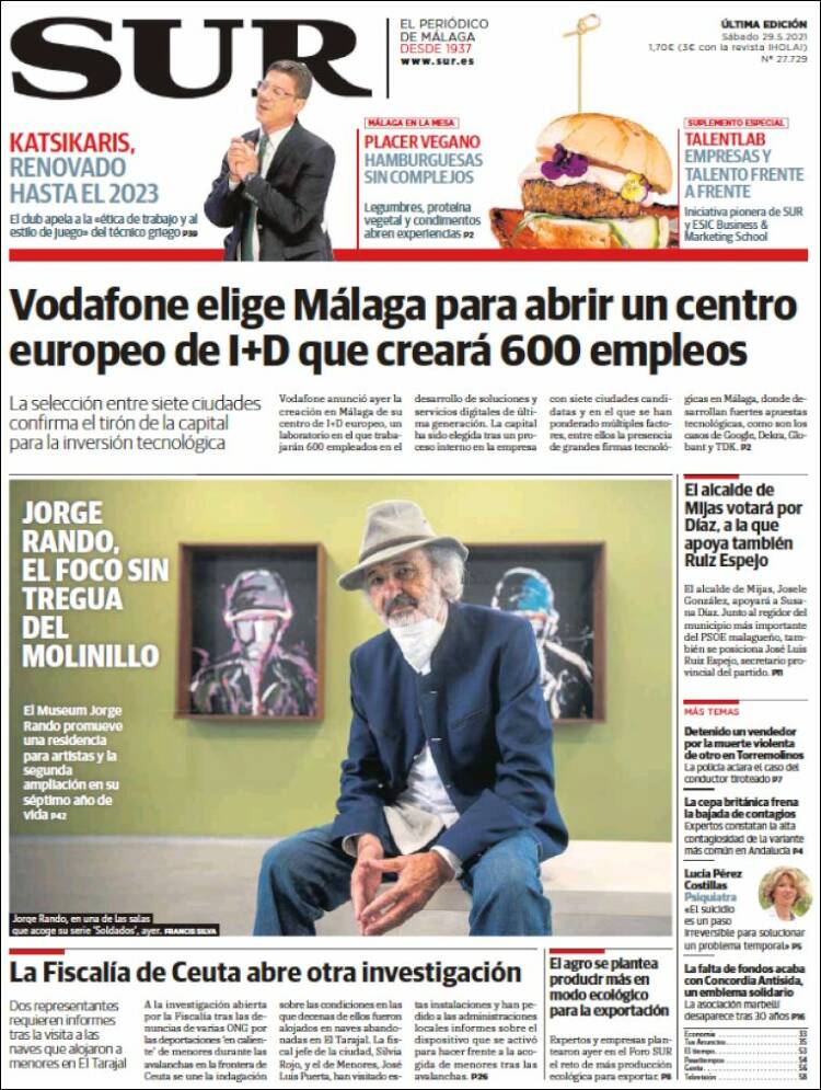 Portada de Diario el Sur (España)