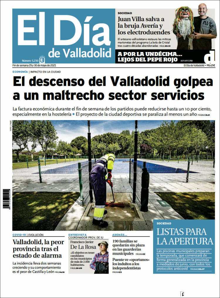 Portada de El Día de Valladolid (España)