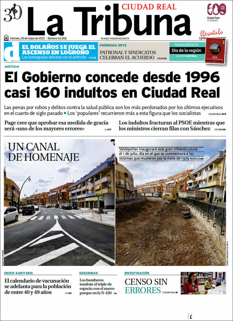 Portada de La Tribuna de Ciudad Real (España)