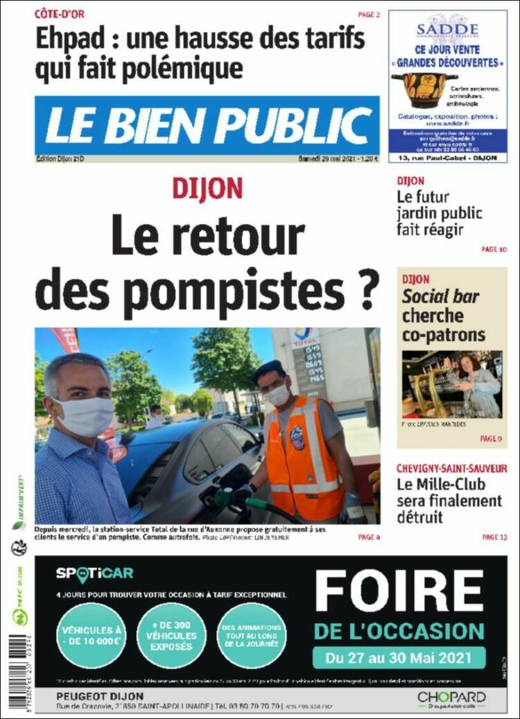 Portada de Le Bien Public (Francia)