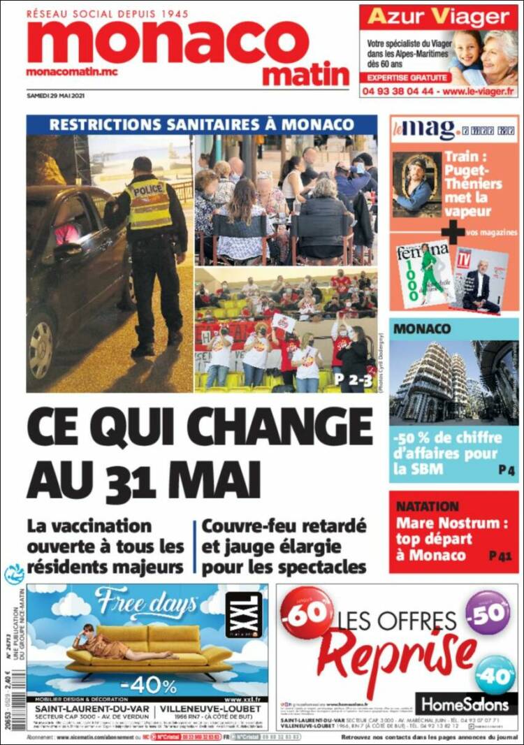 Portada de Nice-Matin (Francia)