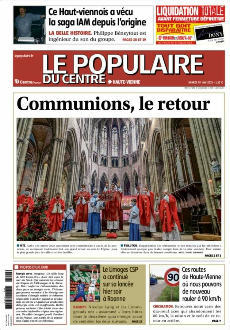 Portada de Le Populaire du Centre (Francia)