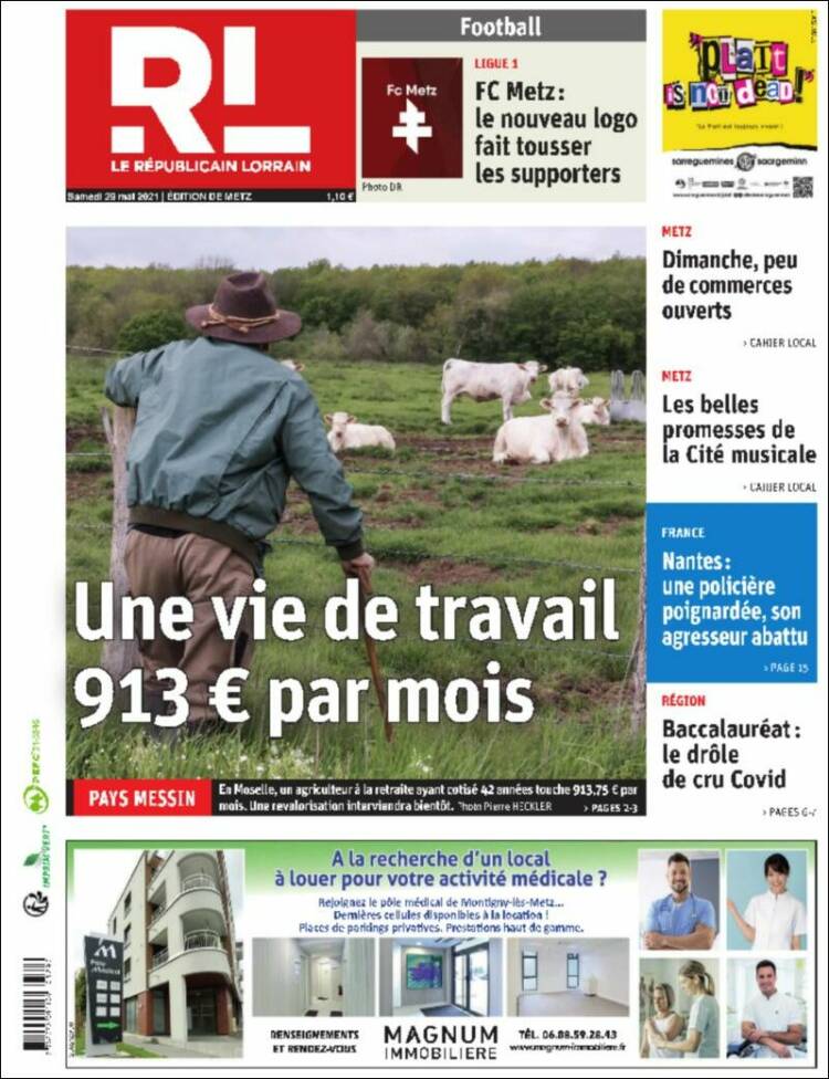 Portada de Le Republicain Lorrain (Francia)