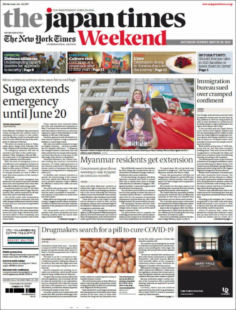 Portada de The Japan Times (Jap&oacute;n)