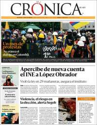 Portada de La Crónica de Hoy (México)