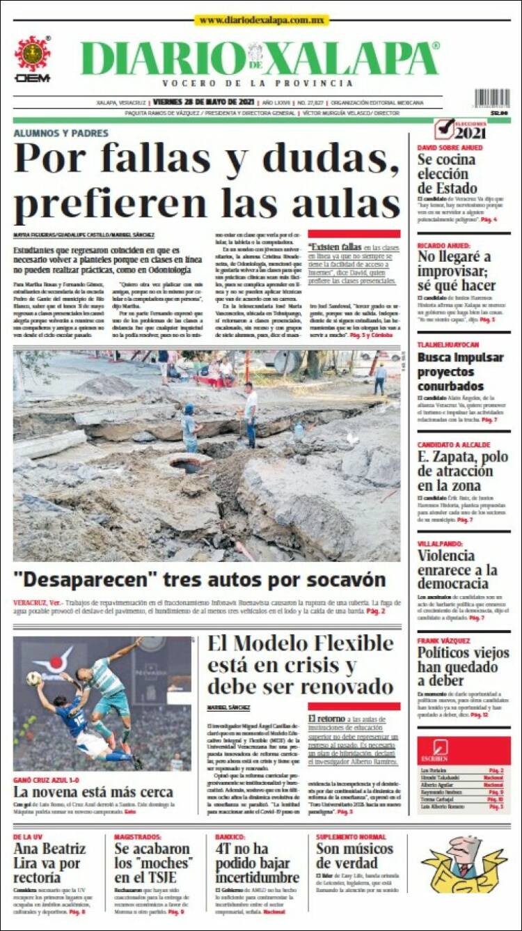 Portada de Diario de Xalapa (México)