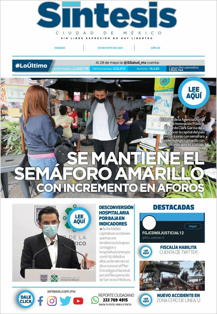 Portada de Síntesis Nacional (México)