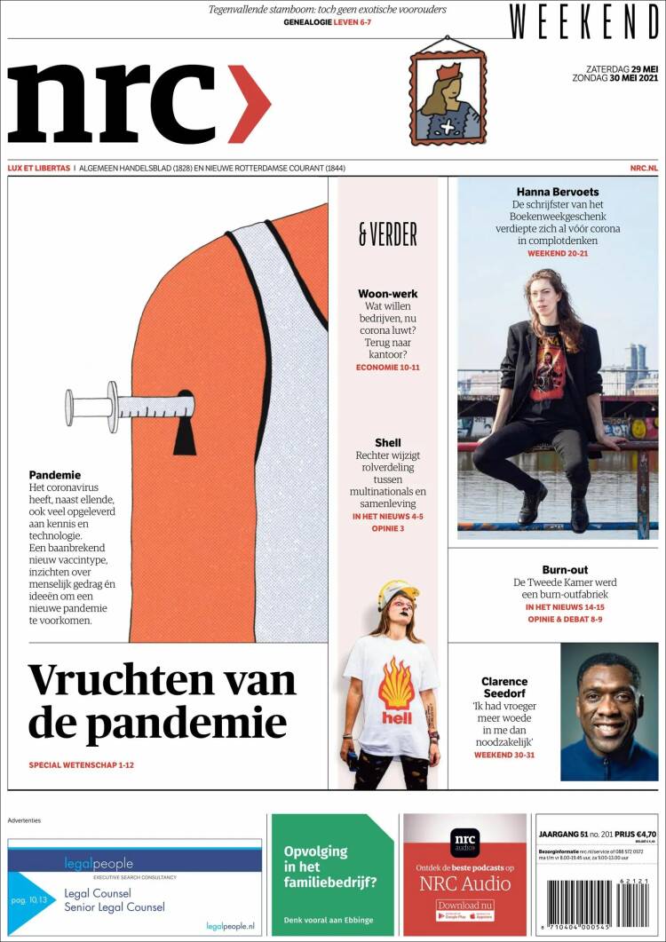 Portada de NRC Handelsblad (Pa&iacute;ses Bajos)
