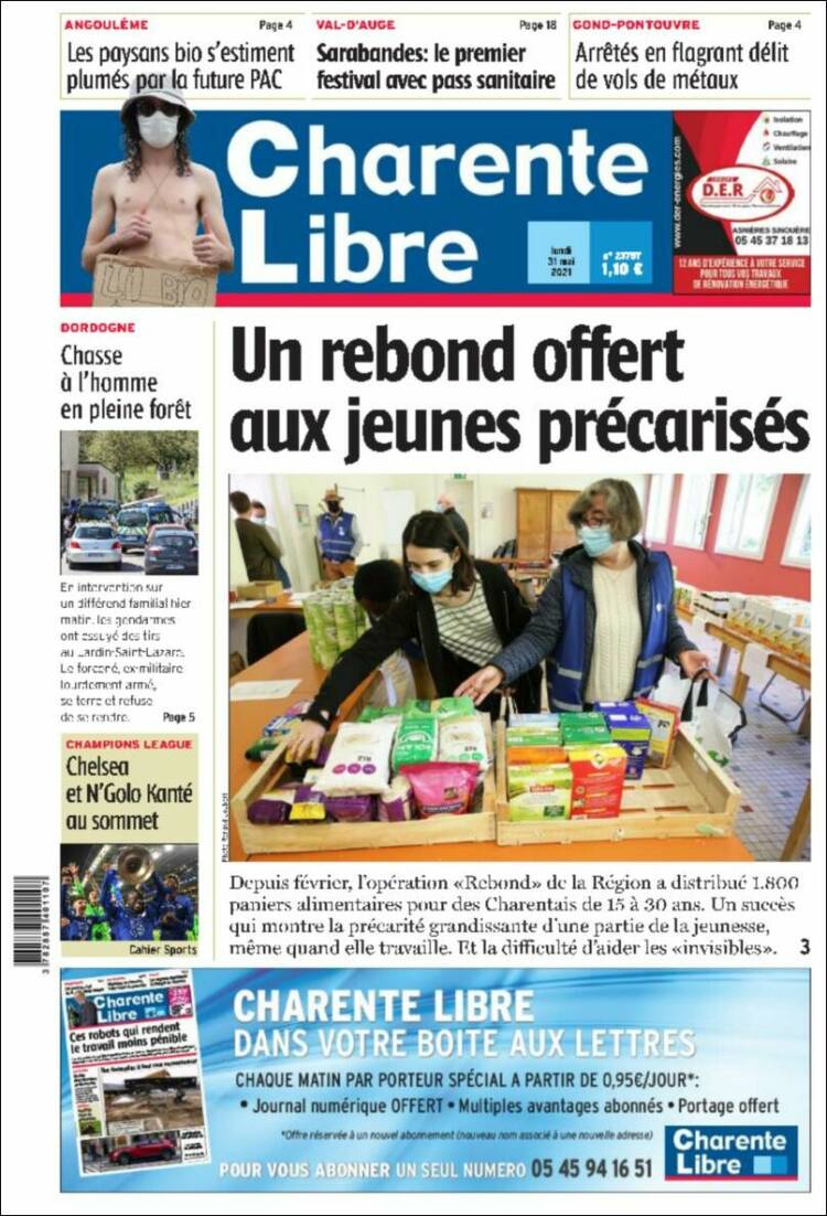 Portada de Charente Libre (Francia)