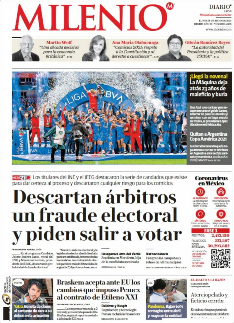 Portada de Milenio de León (México)