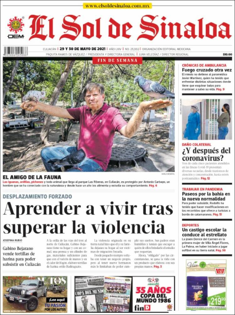 Portada de El Sol de Sinaloa (México)