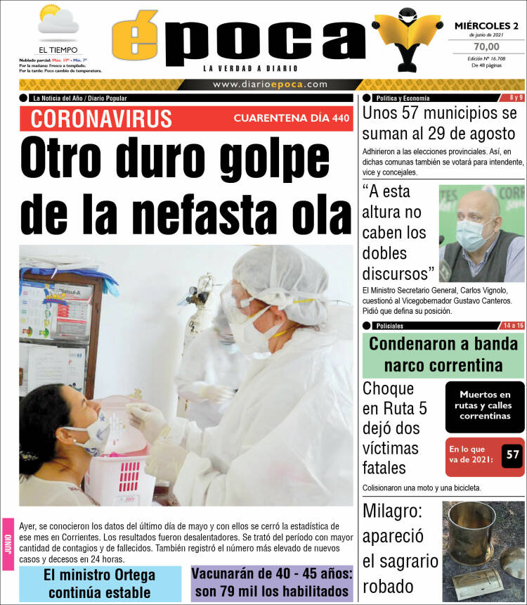 Portada de Diario Época (Argentina)