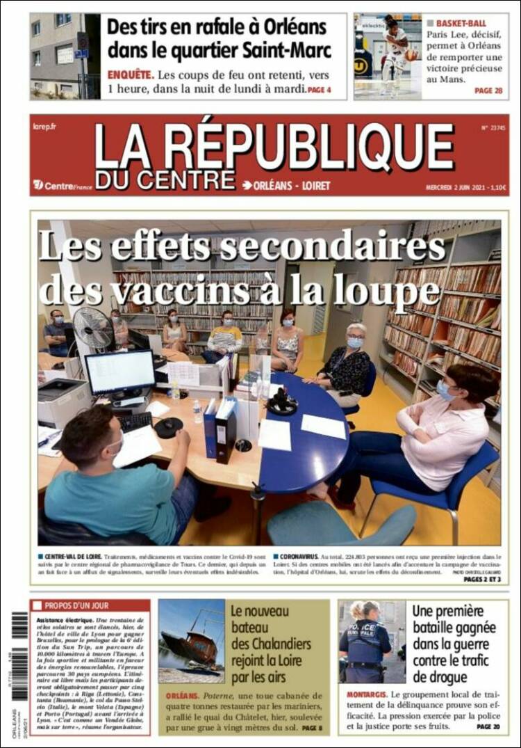 Portada de La République du Centre (Francia)