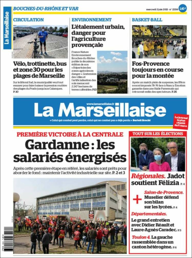 Portada de La Marseillaise (Francia)