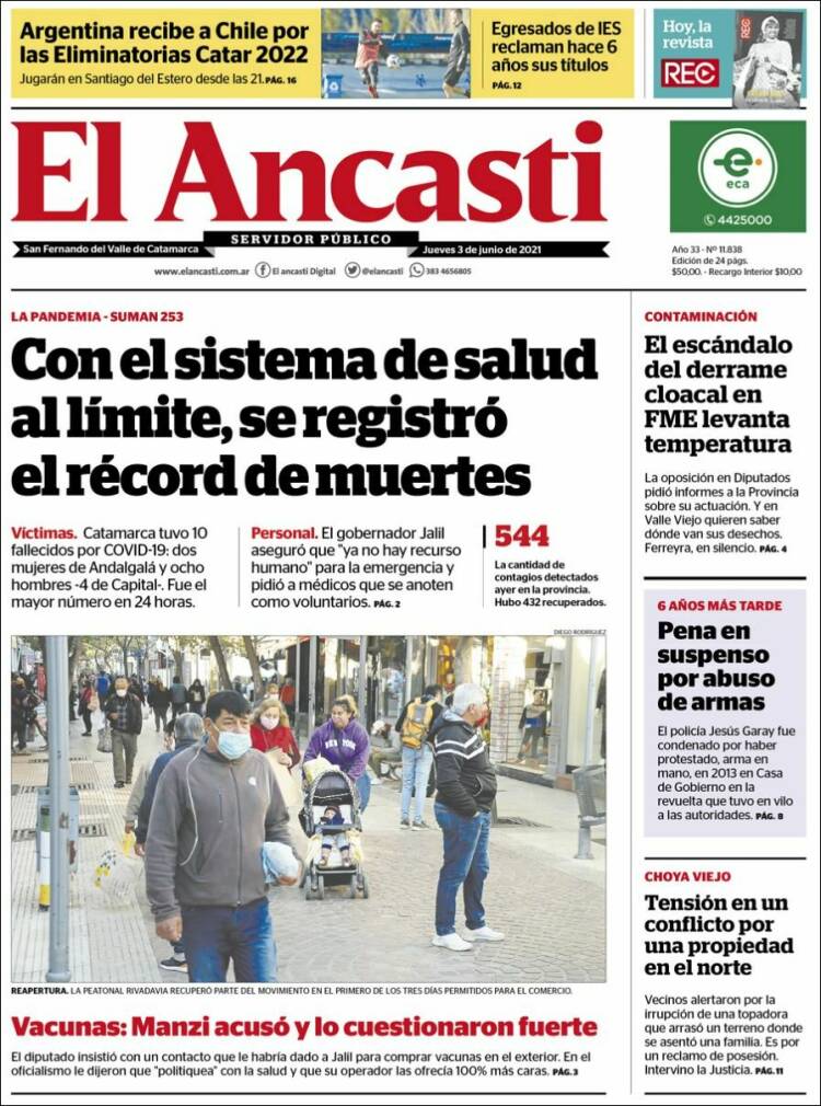 Portada de El Ancasti (Argentina)