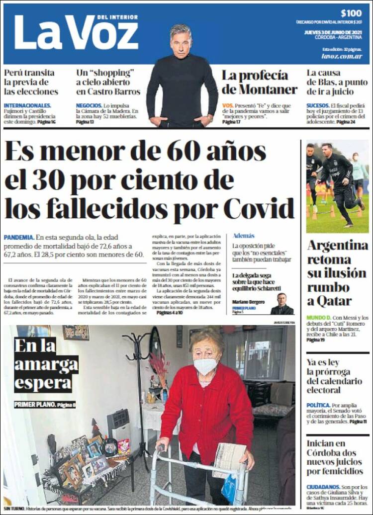 Portada de La Voz del Interior (Argentina)