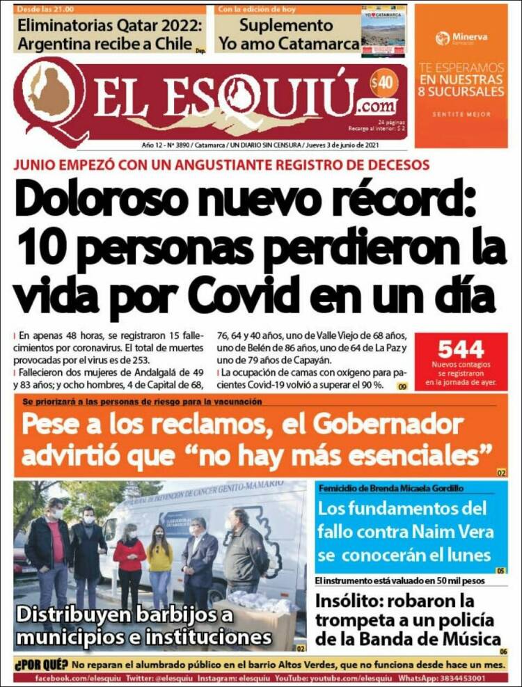 Portada de El Esquiu (Argentina)