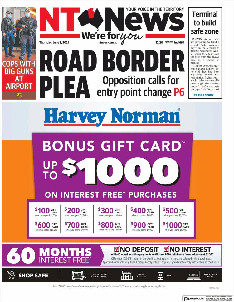 Portada de Northern Territory News (Australia)