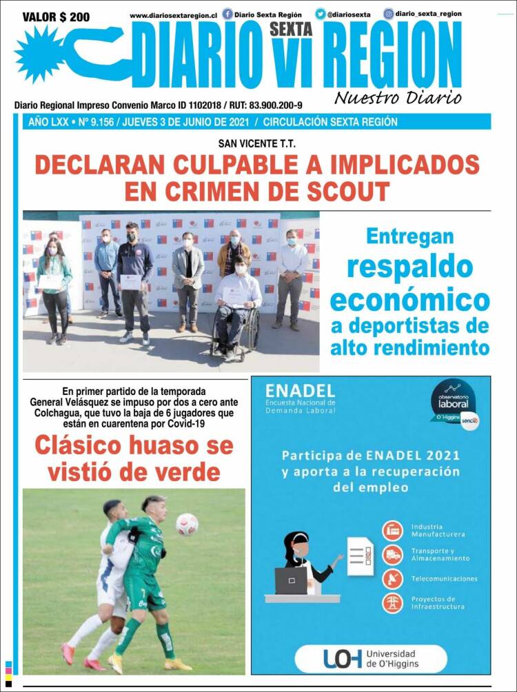 Portada de Diario VI Región (Chile)