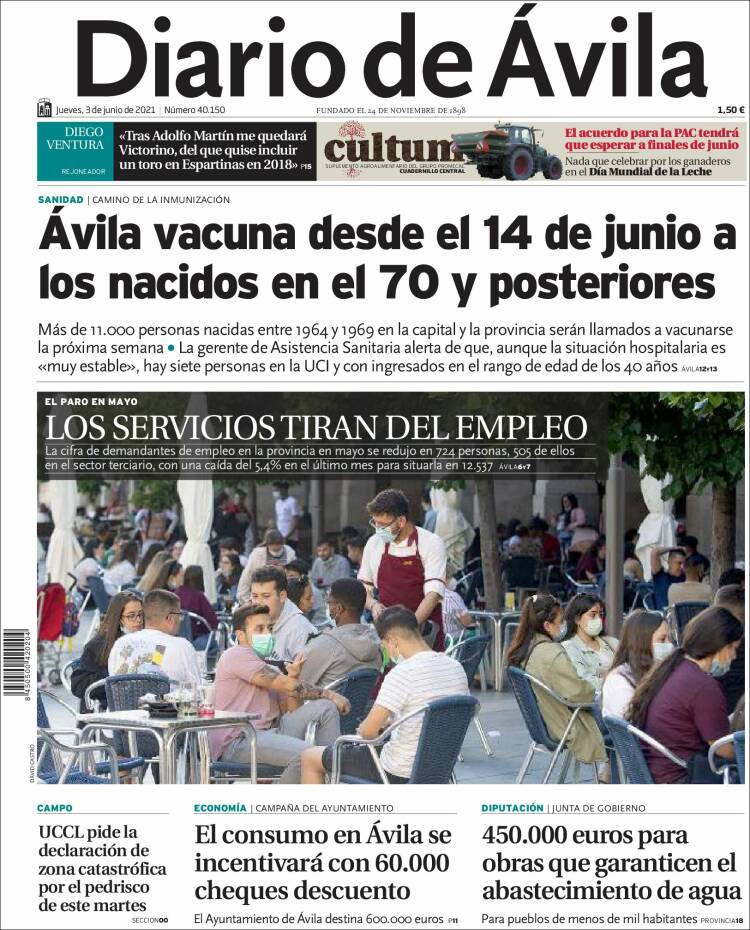 Portada de Diario de Ávila (España)