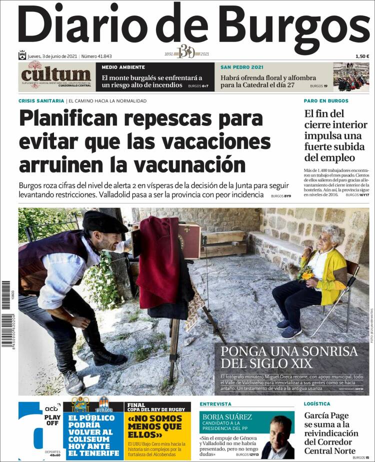 Portada de Diario de Burgos (España)