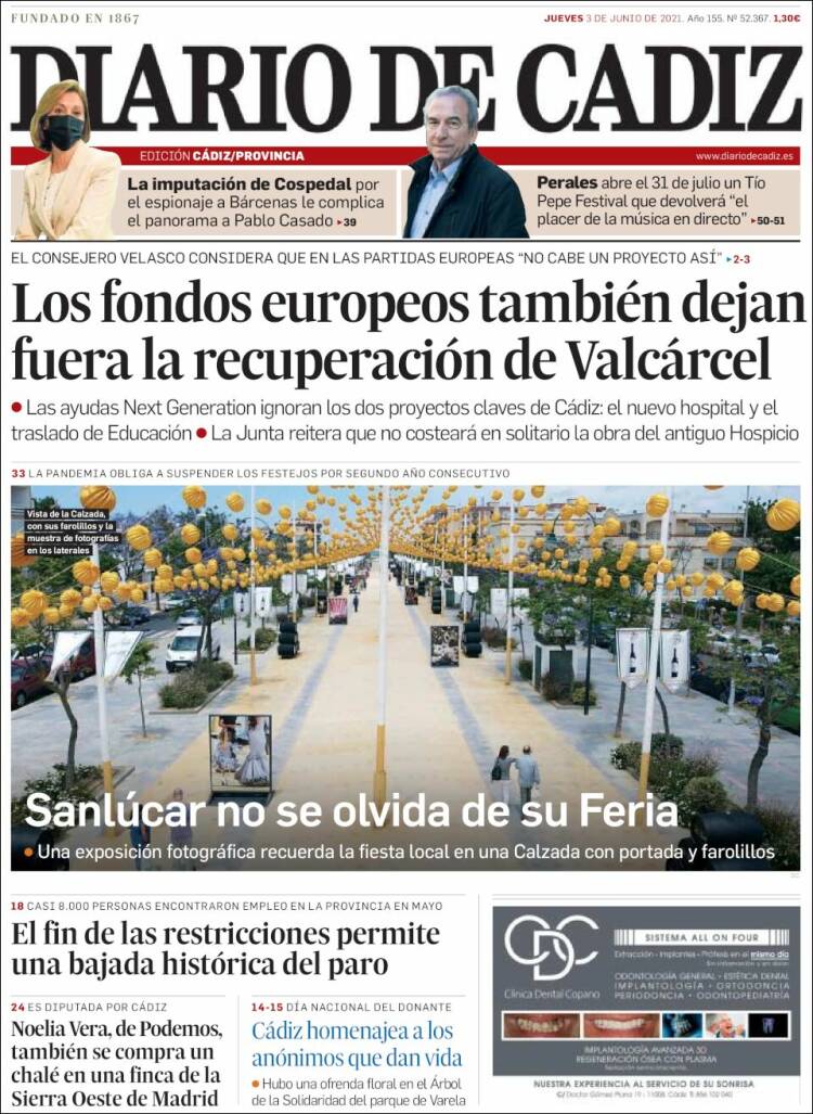 Portada de Diario de Cádiz (Espa&ntilde;a)