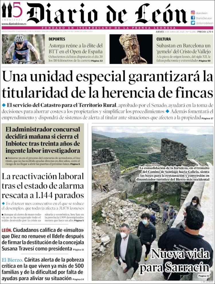 Portada de Diario de León (España)