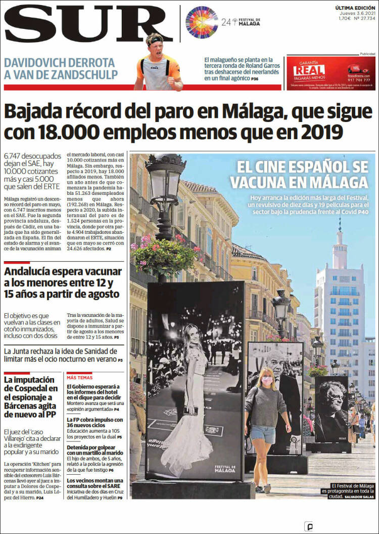 Portada de Diario el Sur (Espa&ntilde;a)