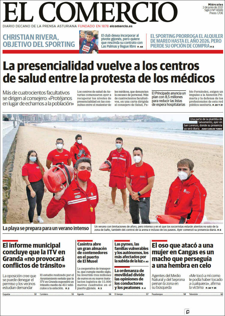 Portada de El Comercio - Gijón (Espa&ntilde;a)