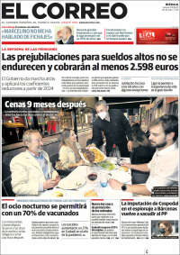 Portada de El Correo (España)