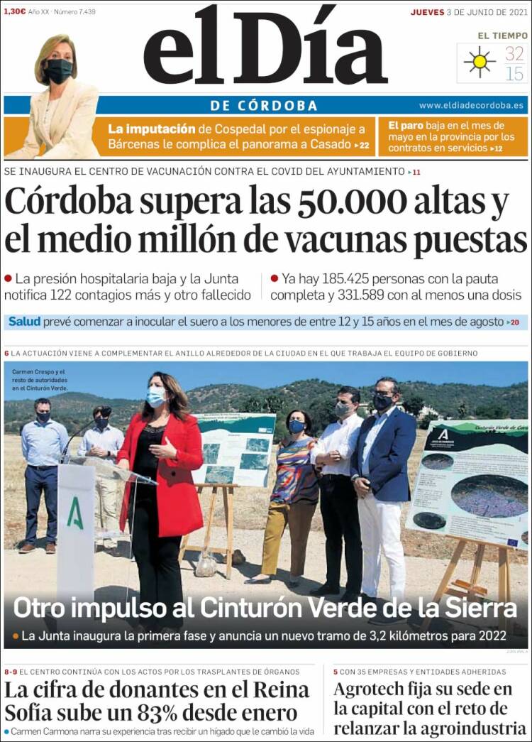 Portada de El Día de Córdoba (Espa&ntilde;a)