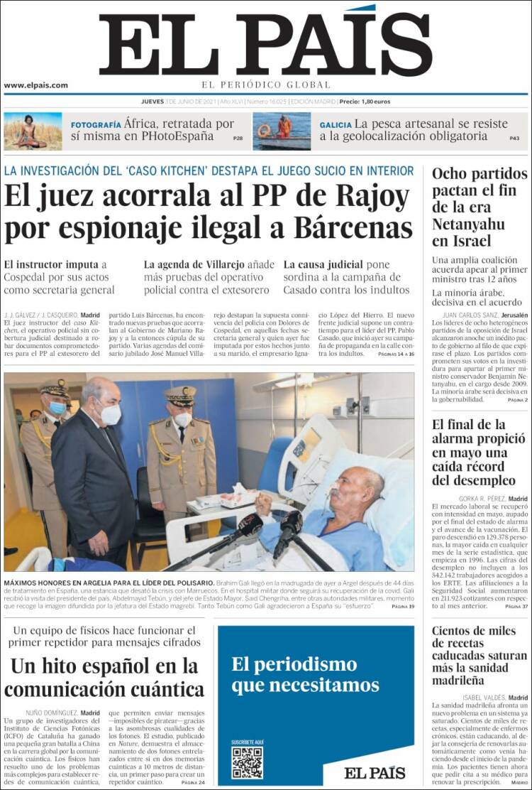 Portada de El País (Espa&ntilde;a)