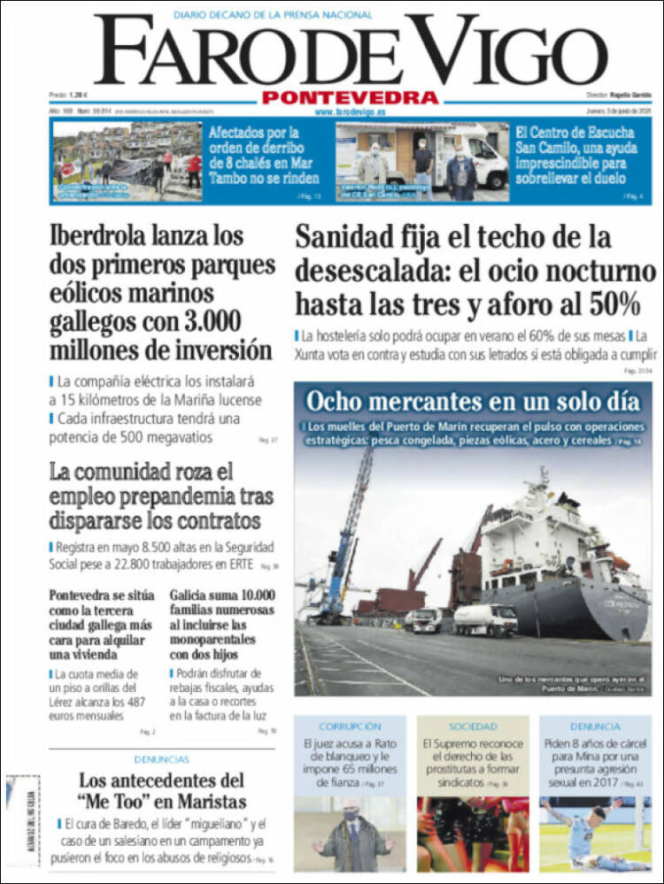 Portada de El Faro de Vigo - Pontevedra (Espa&ntilde;a)