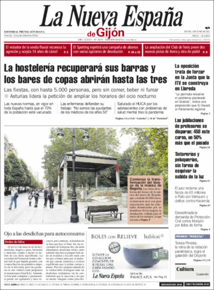 Portada de La Nueva España - Gijón (España)