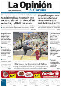 Portada de La Opinión de A Coruña (Espa&ntilde;a)