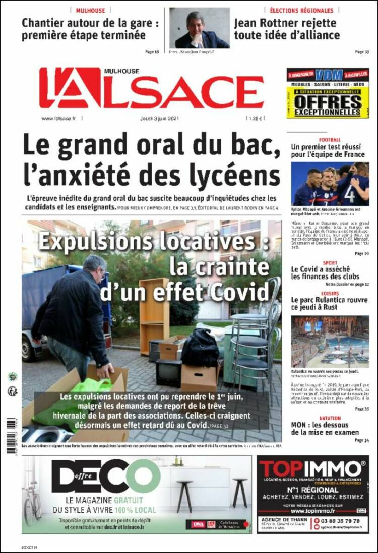 Portada de Journal L'Alsace (France)