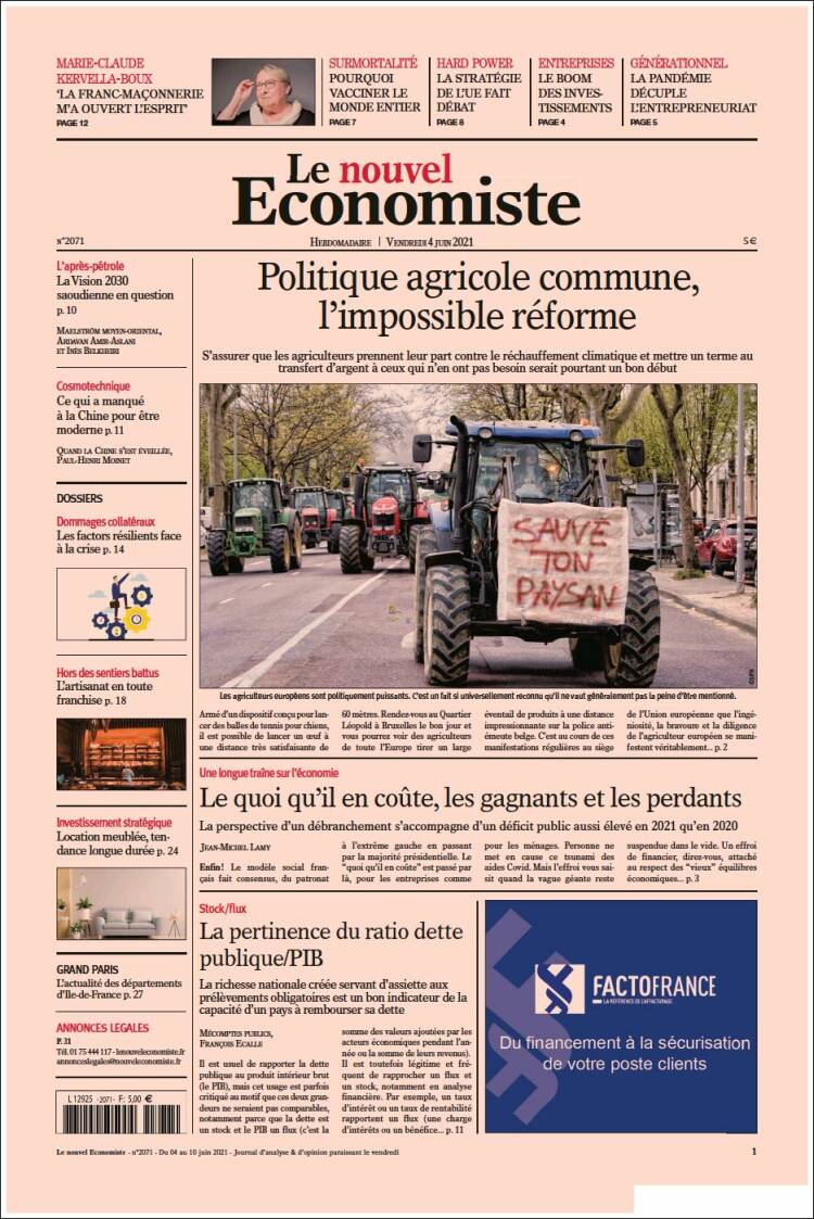 Portada de Le nouvel Economiste (France)