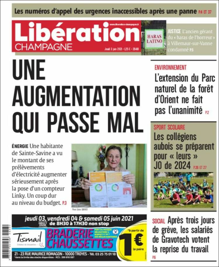 Portada de Libération Champagne (Francia)