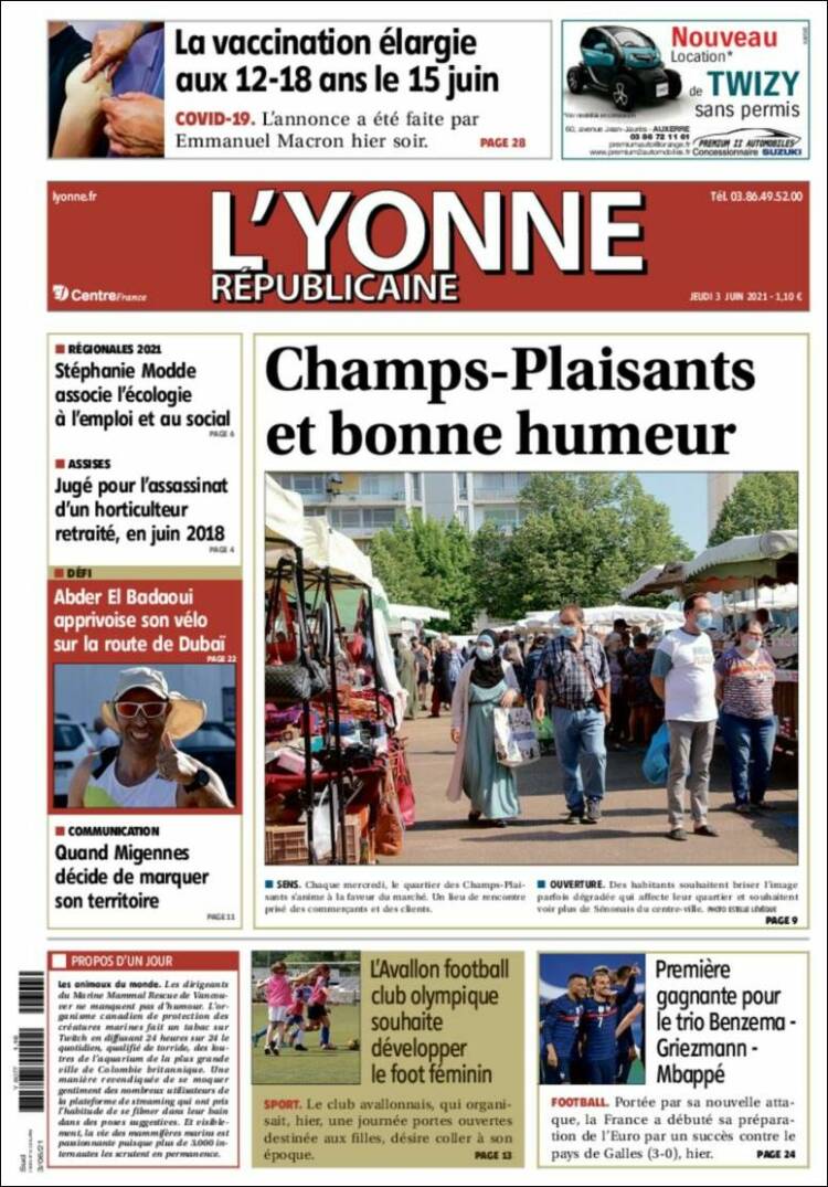 Portada de L'Yonne-Républicaine (Francia)