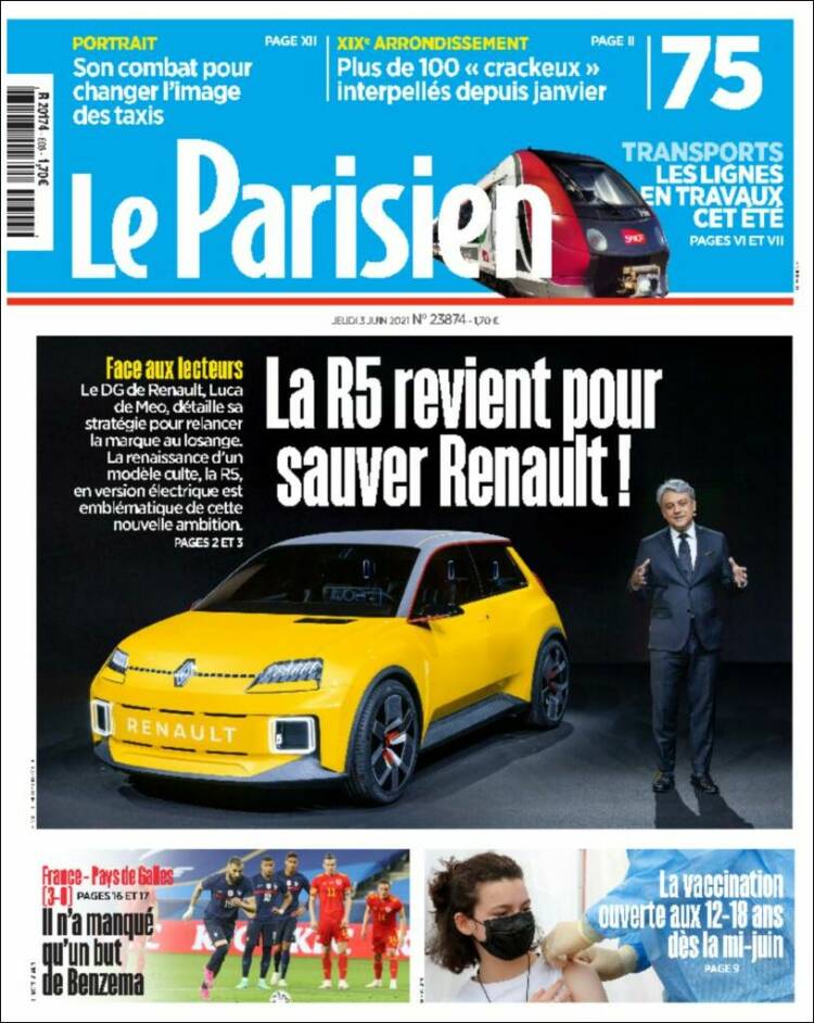 Portada de Le Parisien (France)