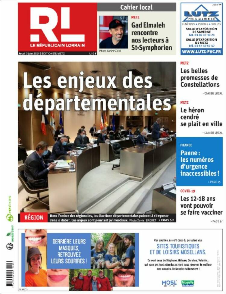 Portada de Le Republicain Lorrain (Francia)