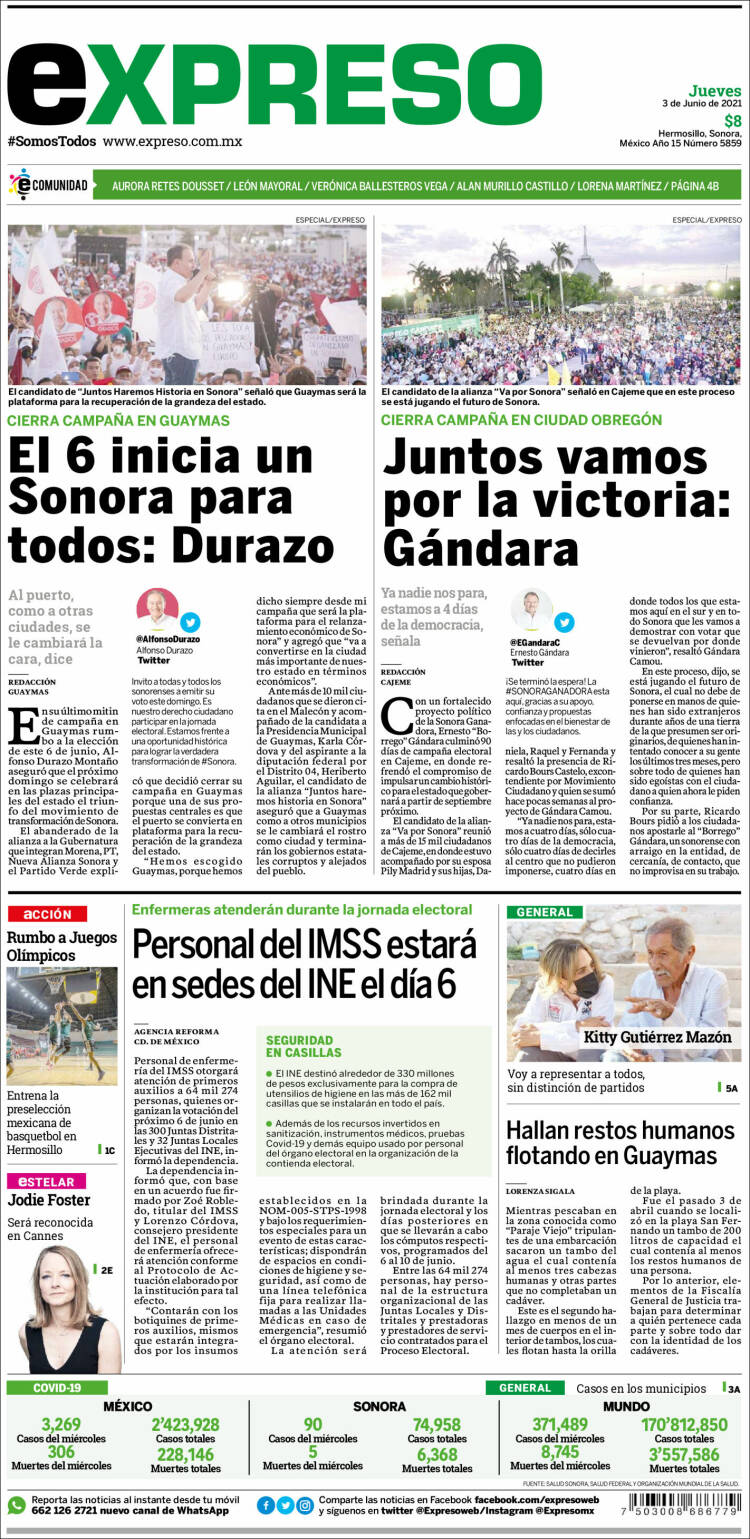 Portada de Expreso (México)