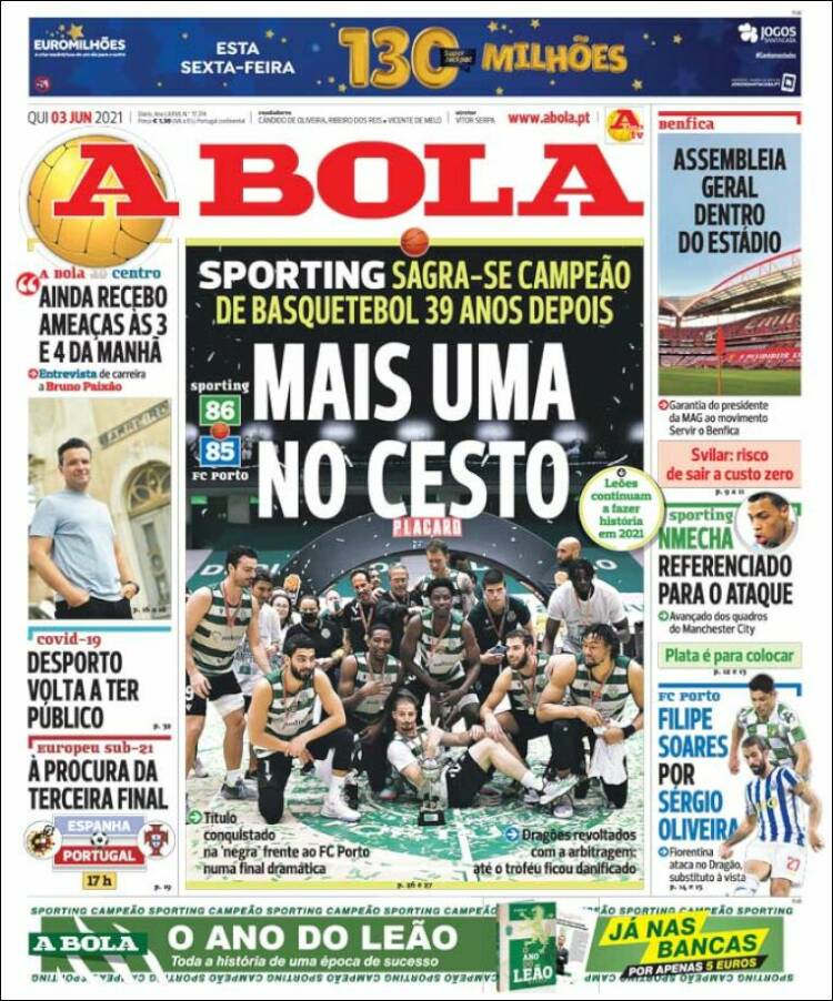 Portada de A Bola (Portugal)