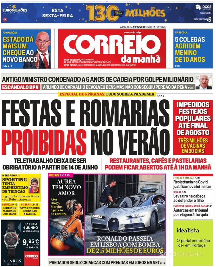 Portada de Correio da Manhã (Portugal)