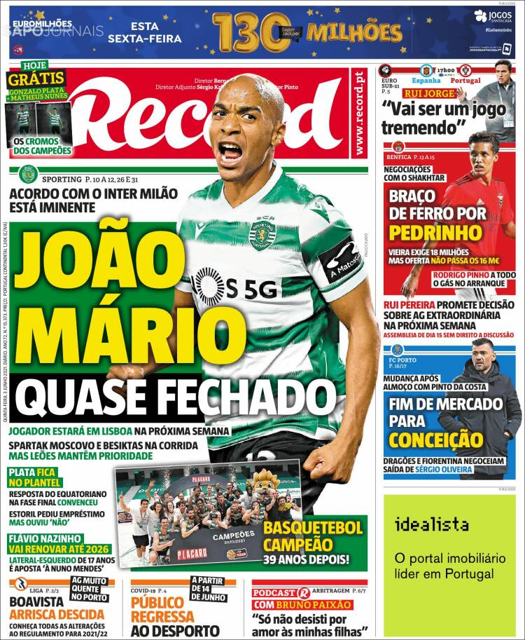 Portada de Record (Portugal)