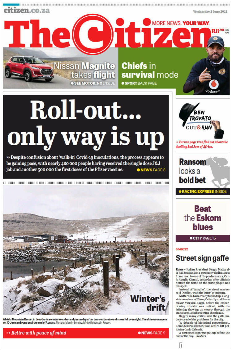 Portada de The Citizen (Sud&aacute;frica)