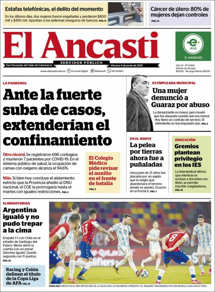 Portada de El Ancasti (Argentina)