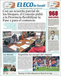 Portada de El Eco de Tandil (Argentina)