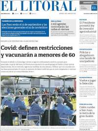 Portada de Diario El Litoral (Argentina)